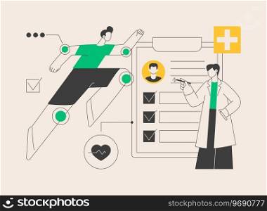 Sport medicine abstract concept vector illustration. Orthopaedic medical services, physician specialist, sport injury rehabilitation, pain management, medicine for athletes abstract metaphor.. Sport medicine abstract concept vector illustration.