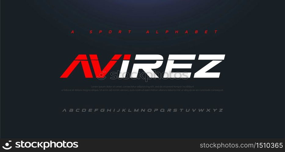 Sport Modern Future Italic Alphabet Font. Typography urban style fonts for technology, digital, movie logo italic style. vector illustration