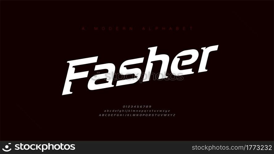 Sport modern italic alphabet fonts and number. Typography, abstract, technology, sport, digital, race, branding creative logo font. vector illustration