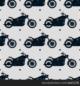 Sport motorbike silhouette and stars seamless pattern - motorcycle seamless texture design. Vector illustration. Sport motorbike silhouette and seamless pattern - motorcycle seamless texture design