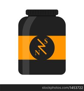 Sport nutrition flat icon for packaging design, vector image.