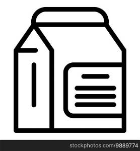 Sport nutrition milk package icon. Outline sport nutrition milk package vector icon for web design isolated on white background. Sport nutrition milk package icon, outline style