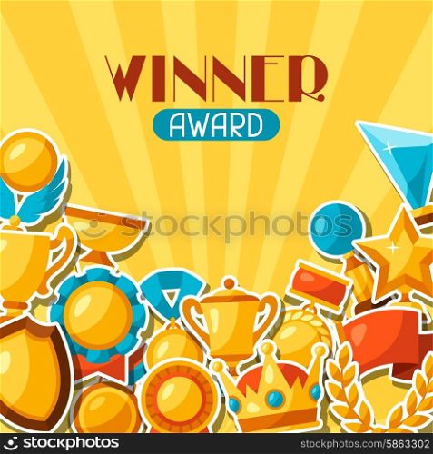 Sport or business award sticker icons background. Sport or business award sticker icons background.