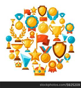 Sport or business background with award icons. Sport or business background with award icons.