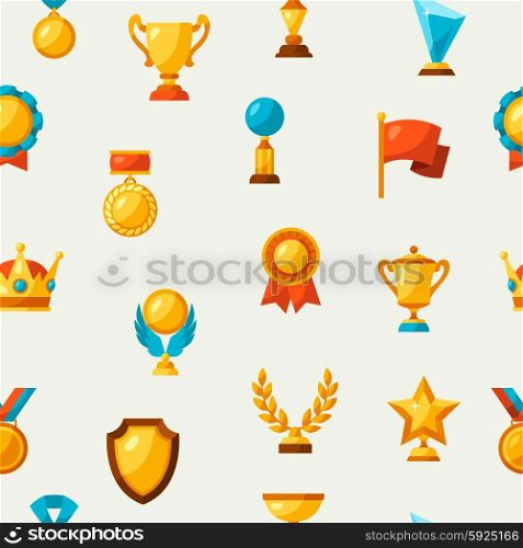 Sport or business seamless pattern with award icons. Sport or business seamless pattern with award icons.