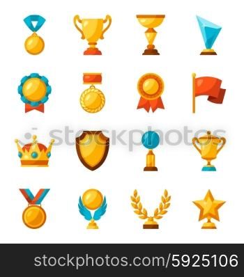 Sport or business trophy award icons set. Sport or business trophy award icons set.