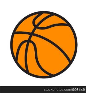 Sport orange basketball ball icon on white, stock vector illustration