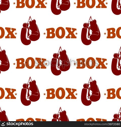 Sport pattern design - box seamless texture with red boxing gloves. Background sport box design. Vector illustration. Sport pattern design - box seamless texture with red boxing gloves