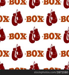 Sport pattern design - box seamless texture with red boxing gloves. Background sport box design. Vector illustration. Sport pattern design - box seamless texture with red boxing gloves