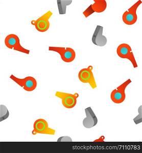 Sport Plastic Whistle Vector Seamless Pattern Illustration. Sport Plastic Whistle Vector Seamless Pattern