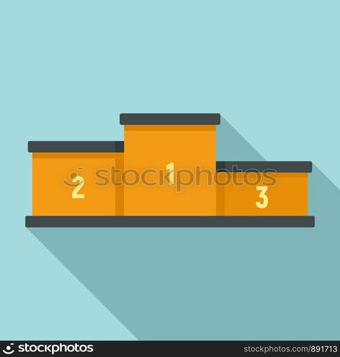 Sport podium icon. Flat illustration of sport podium vector icon for web design. Sport podium icon, flat style