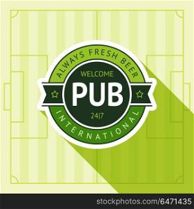 Sport pub badge. Sport pub badge, vector illustration 10 EPS, on a green background