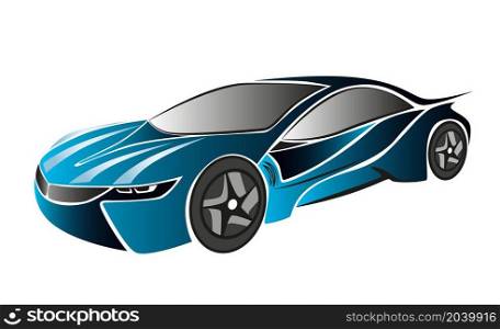 Sport race car isolated icon. Vector illustration