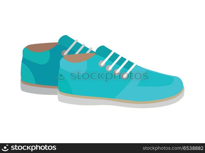 Sport Running Shoes Isolated. Footwear for Fitness. Sport running shoes isolated on white background. Pair of womens trekking shoes. Athletic shoes in flat style design. Footwear for fitness. Pair of casual sneakers. Vector illustration