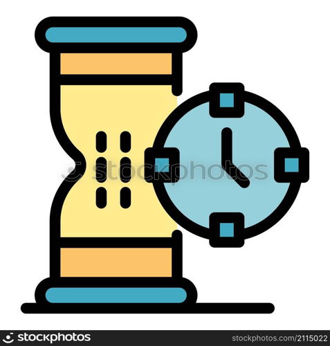 Sport sand watch icon. Outline sport sand watch vector icon color flat isolated. Sport sand watch icon color outline vector