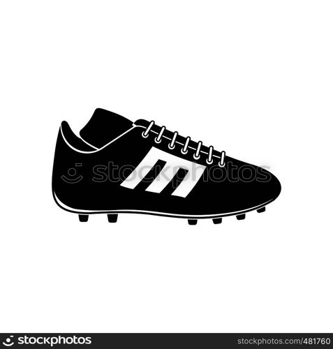 Sport shoe with cleats black simple icon . Sport shoe with cleats icon