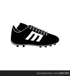 Sport shoe with cleats black simple icon . Sport shoe with cleats icon