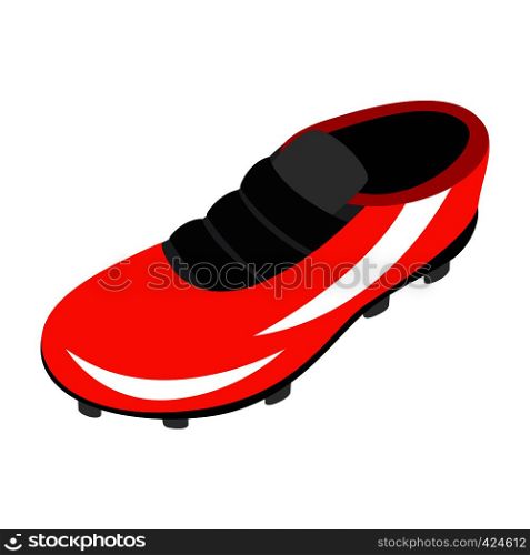 Sport shoe with cleats isometric 3d icon on a white background. Sport shoe with cleats isometric 3d icon