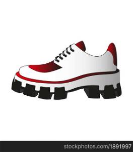 Sport shoes, fashionable creative sneackers, gumshoes. Isolated vector artistic illustration.