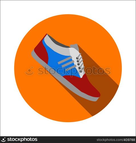 Sport shoes flat icon isolated on white background. Sport shoes flat icon