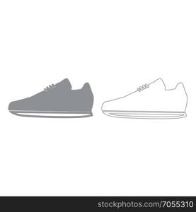 Sport shoes grey set grey set icon .. Sport shoes grey set icon .