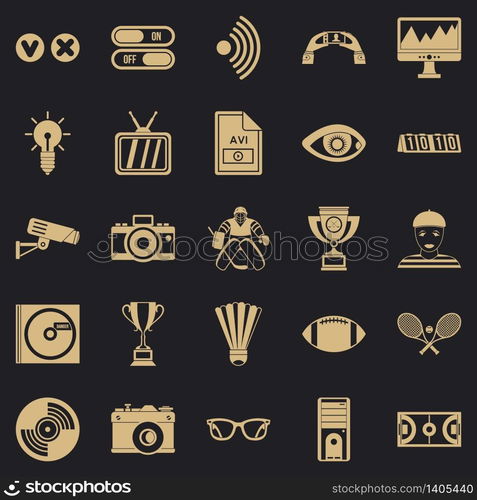 Sport show icons set. Simple set of 25 sport show vector icons for web for any design. Sport show icons set, simple style