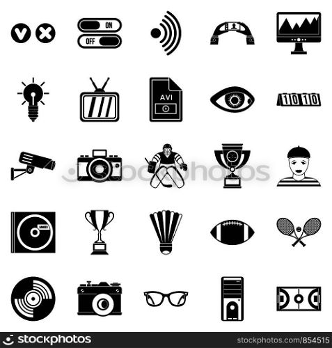 Sport show icons set. Simple set of 25 sport show vector icons for web isolated on white background. Sport show icons set, simple style