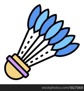 Sport shuttlecock icon. Outline sport shuttlecock vector icon color flat isolated. Sport shuttlecock icon color outline vector