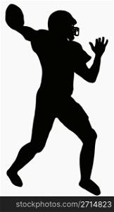 Sport Silhouette - American Football player making ready to throw pass