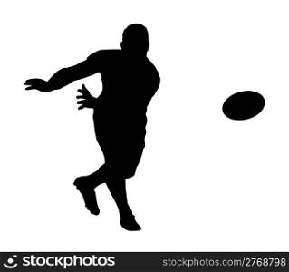 Sport Silhouette - Rugby Football Scrumhalf Fast Backline Pass