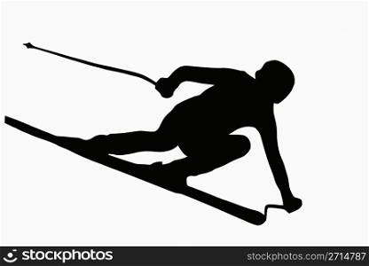 Sport Silhouette - Skier speeding down slope