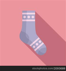 Sport sock icon flat vector. Winter collection. Kid sock. Sport sock icon flat vector. Winter collection