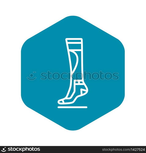 Sport sock icon. Outline sport sock vector icon for web design isolated on white background. Sport sock icon, outline style