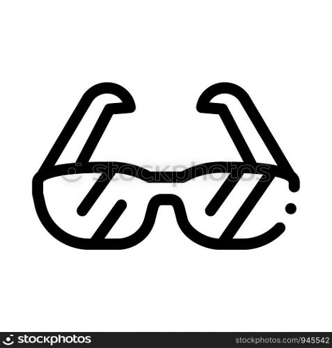 Sport Spectacles Alpinism Equipment Vector Icon Thin Line. Compass And Glasses, Mountain Direction And Burner Mountaineering Alpinism Equipment Concept Linear Pictogram. Contour Outline Illustration. Sport Spectacles Alpinism Equipment Vector Icon