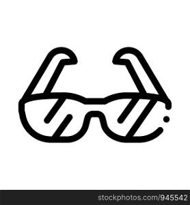 Sport Spectacles Alpinism Equipment Vector Icon Thin Line. Compass And Glasses, Mountain Direction And Burner Mountaineering Alpinism Equipment Concept Linear Pictogram. Contour Outline Illustration. Sport Spectacles Alpinism Equipment Vector Icon
