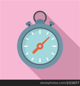Sport stopwatch icon flat vector. Stop timer. Countdown watch. Sport stopwatch icon flat vector. Stop timer
