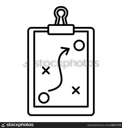 Sport tactical board icon. Outline sport tactical board vector icon for web design isolated on white background. Sport tactical board icon, outline style