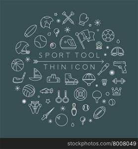 Sport thin icons , eps10 vector format
