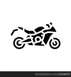 sport touring motorcycle glyph icon vector. sport touring motorcycle sign. isolated contour symbol black illustration. sport touring motorcycle glyph icon vector illustration