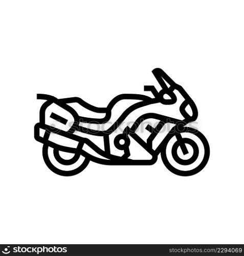 sport touring motorcycle line icon vector. sport touring motorcycle sign. isolated contour symbol black illustration. sport touring motorcycle line icon vector illustration