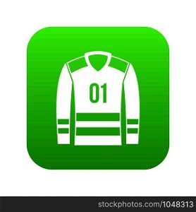 Sport uniform icon digital green for any design isolated on white vector illustration. Sport uniform icon digital green