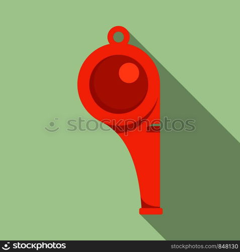Sport whistle icon. Flat illustration of sport whistle vector icon for web design. Sport whistle icon, flat style