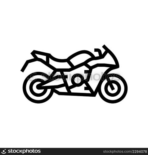 sportbike motorcycle line icon vector. sportbike motorcycle sign. isolated contour symbol black illustration. sportbike motorcycle line icon vector illustration