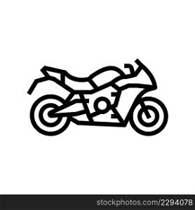 sportbike motorcycle line icon vector. sportbike motorcycle sign. isolated contour symbol black illustration. sportbike motorcycle line icon vector illustration