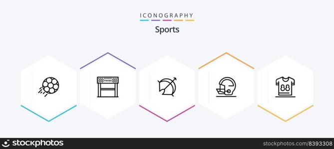 Sports 25 Line icon pack including baseball. helmet. race. sport. target