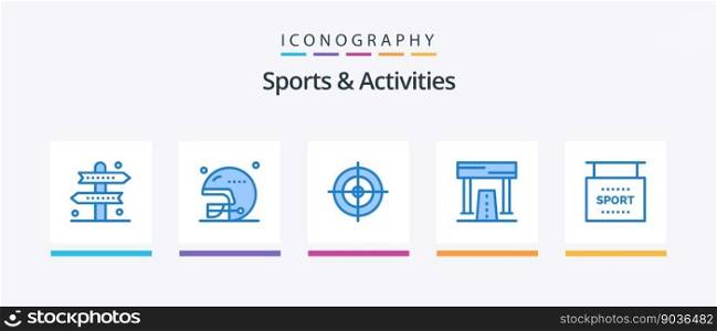 Sports and Activities Blue 5 Icon Pack Including info. game. sports. finish. activities. Creative Icons Design