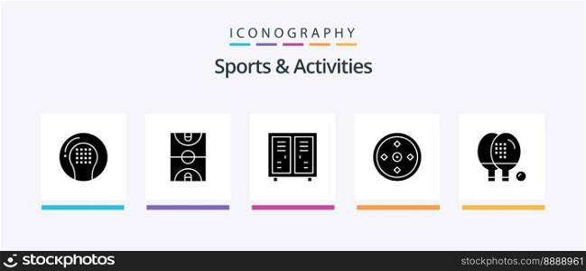 Sports and Activities Glyph 5 Icon Pack Including sports. focus. game. game. athletics. Creative Icons Design