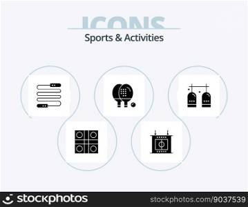 Sports and Activities Glyph Icon Pack 5 Icon Design. activities. game. fitness. equipment. activities