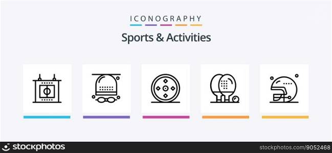Sports and Activities Line 5 Icon Pack Including game. activities. game. game. athletics. Creative Icons Design