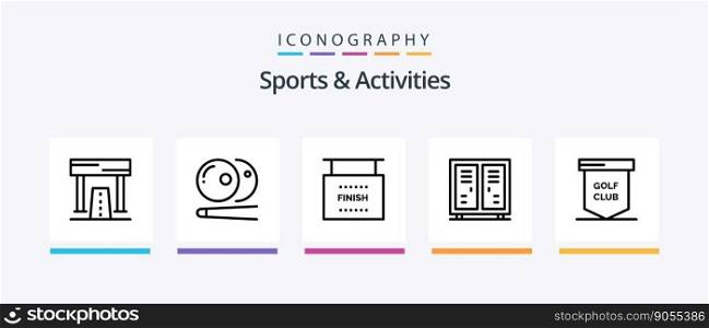 Sports and Activities Line 5 Icon Pack Including sports. pool. sports. billiards. game. Creative Icons Design